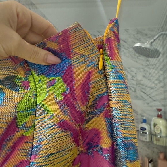 Cult Gaia “Celia” Jacquard Skirt – Bold Floral with ring accent detail size 2 - Picture 4 of 12